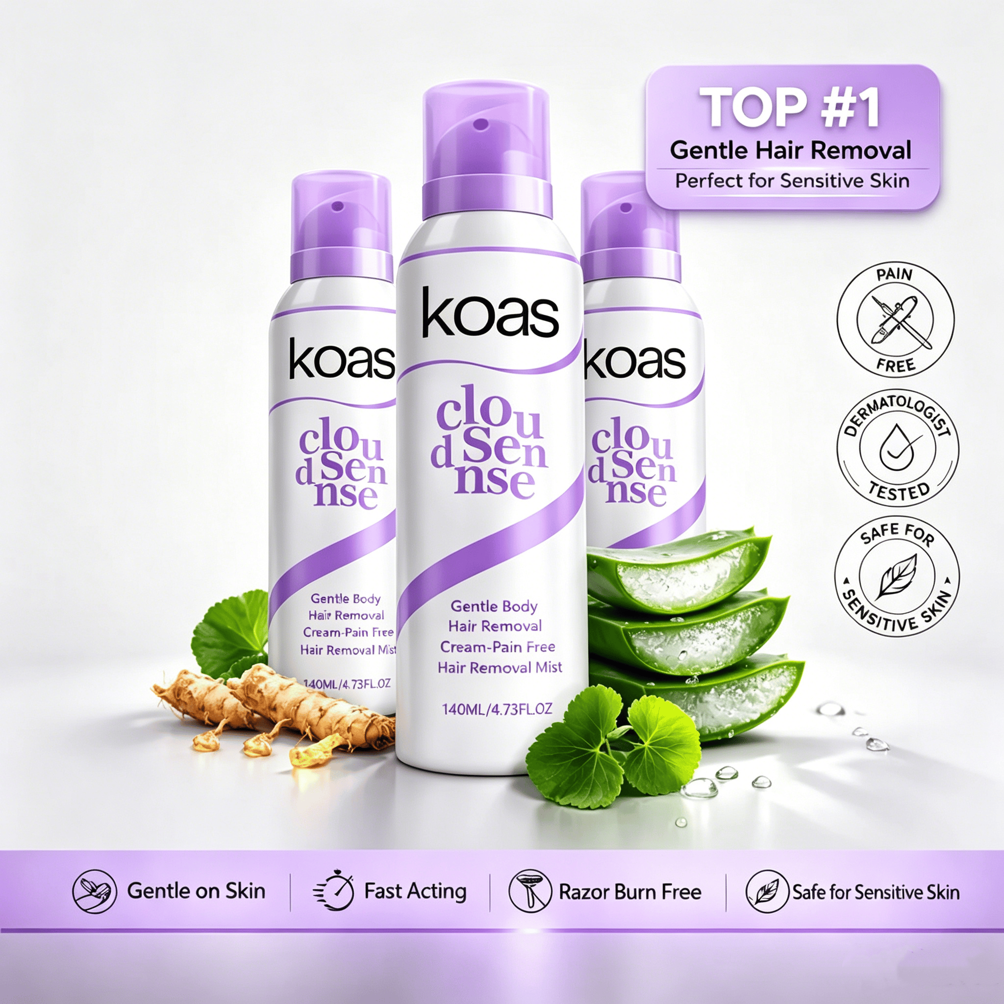 🔥Last Day 49% OFF -  Koas Hair Removal Mousse Hypoallergenic formula 🌿💧