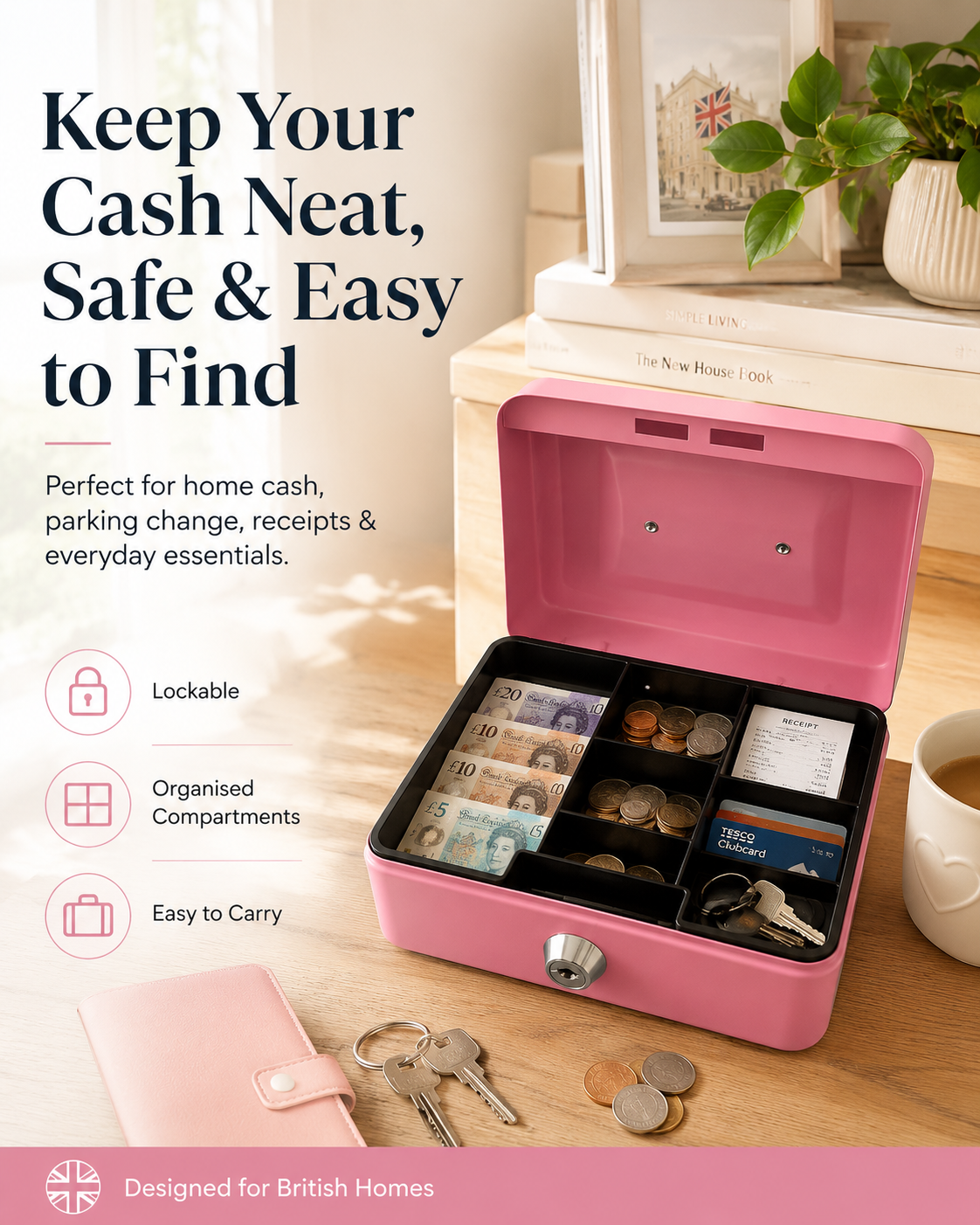 HOT SALE 50% OFF 🔥Lockable Cash Box for Everyday Use