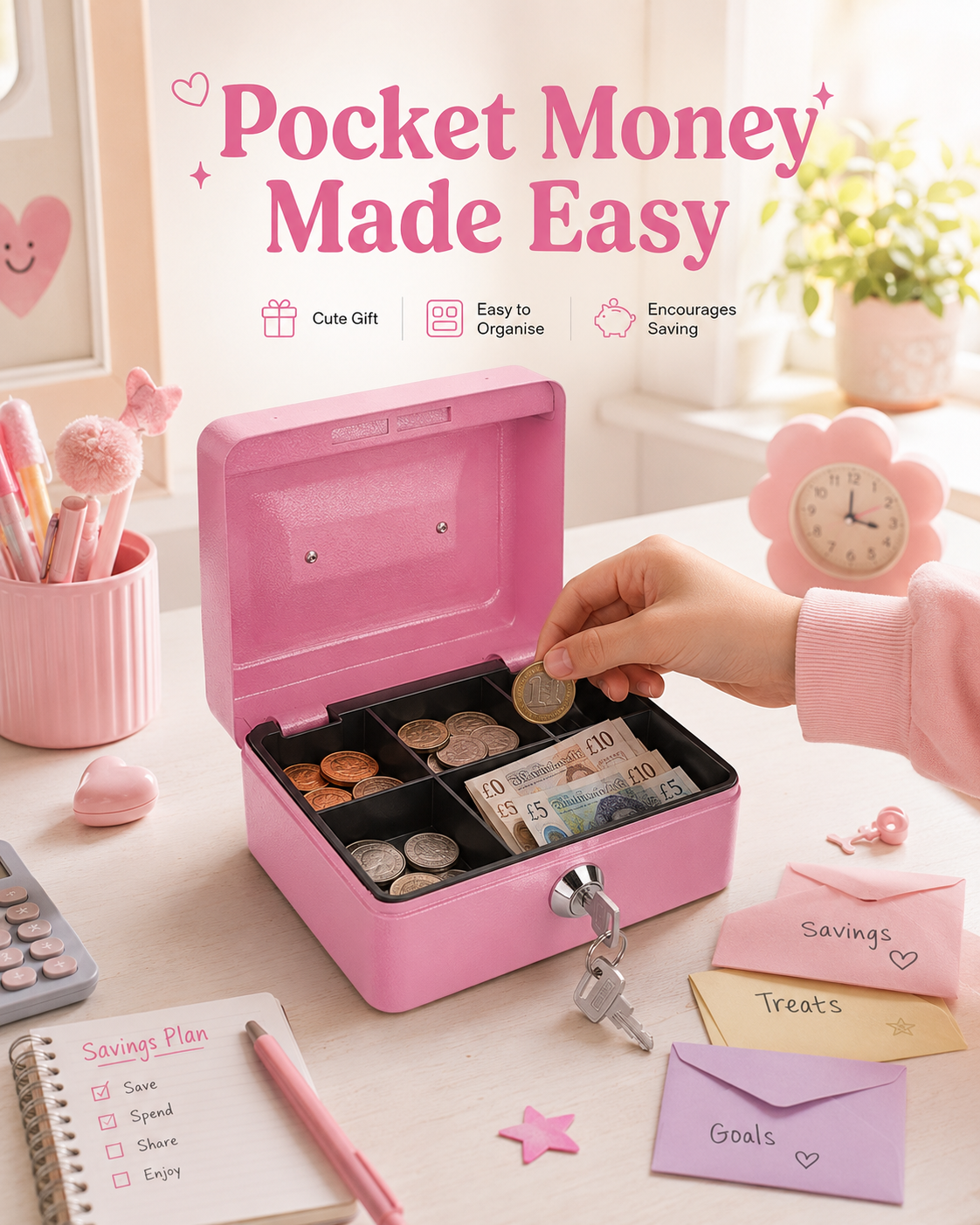 HOT SALE 50% OFF 🔥Lockable Cash Box for Everyday Use