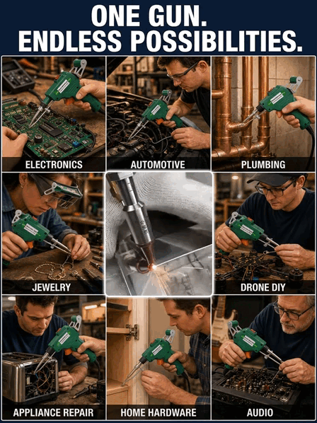 🔥 HEATS FAST. MELTS SOLDER FAST. GETS REPAIRS DONE BEFORE OLD IRONS EVEN WARM UP! ⚡ The High-Power Internal-Heating Soldering Gun Built for Rapid Heat-Up, Powerful Heat Transfer and Serious Repair Work — No More Waiting, Weak Heating or Frustrating Cold 