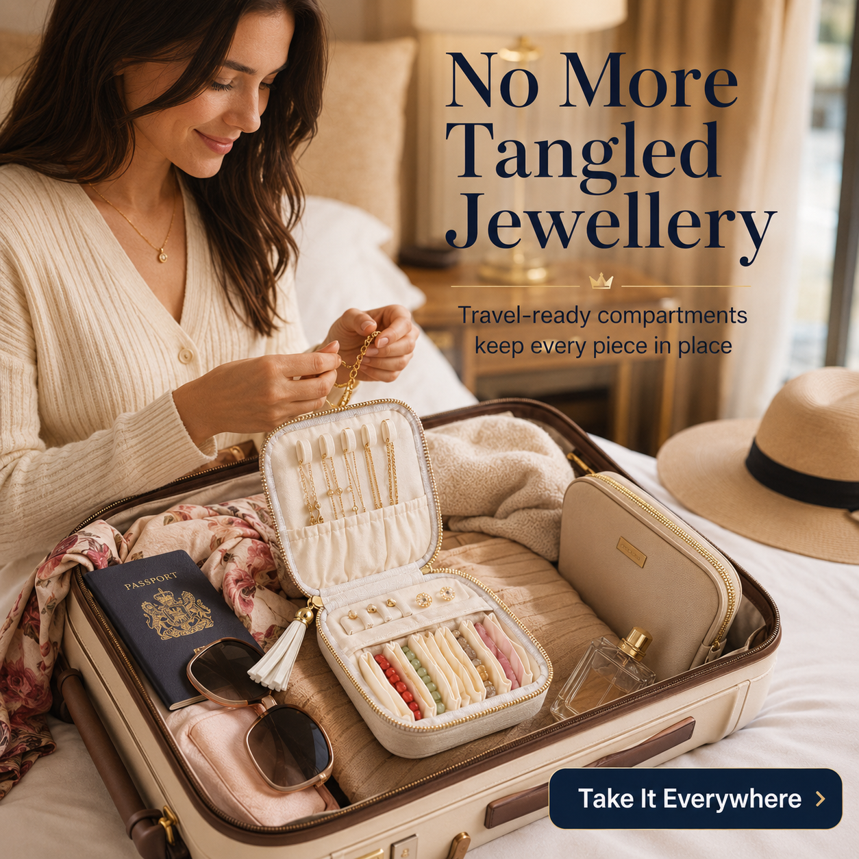 Jewelry zippered pocket case Travel Jewelry Bag Portable Organizer