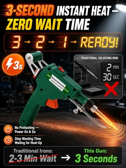 🔥 HEATS FAST. MELTS SOLDER FAST. GETS REPAIRS DONE BEFORE OLD IRONS EVEN WARM UP! ⚡ The High-Power Internal-Heating Soldering Gun Built for Rapid Heat-Up, Powerful Heat Transfer and Serious Repair Work — No More Waiting, Weak Heating or Frustrating Cold 