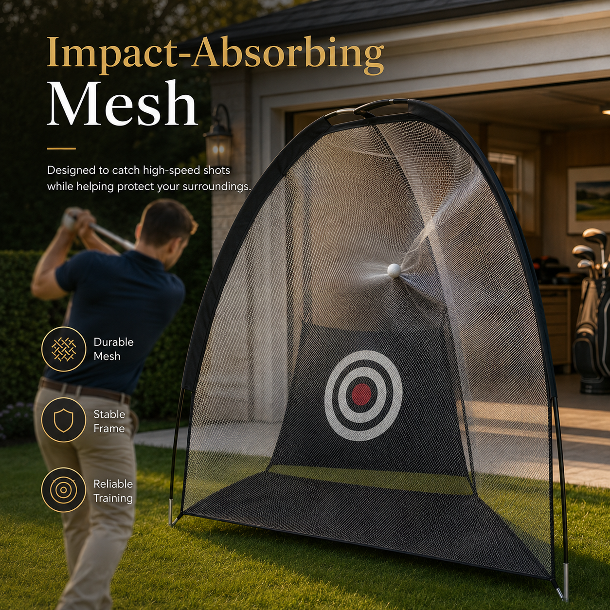 Golf Practice Net with Target