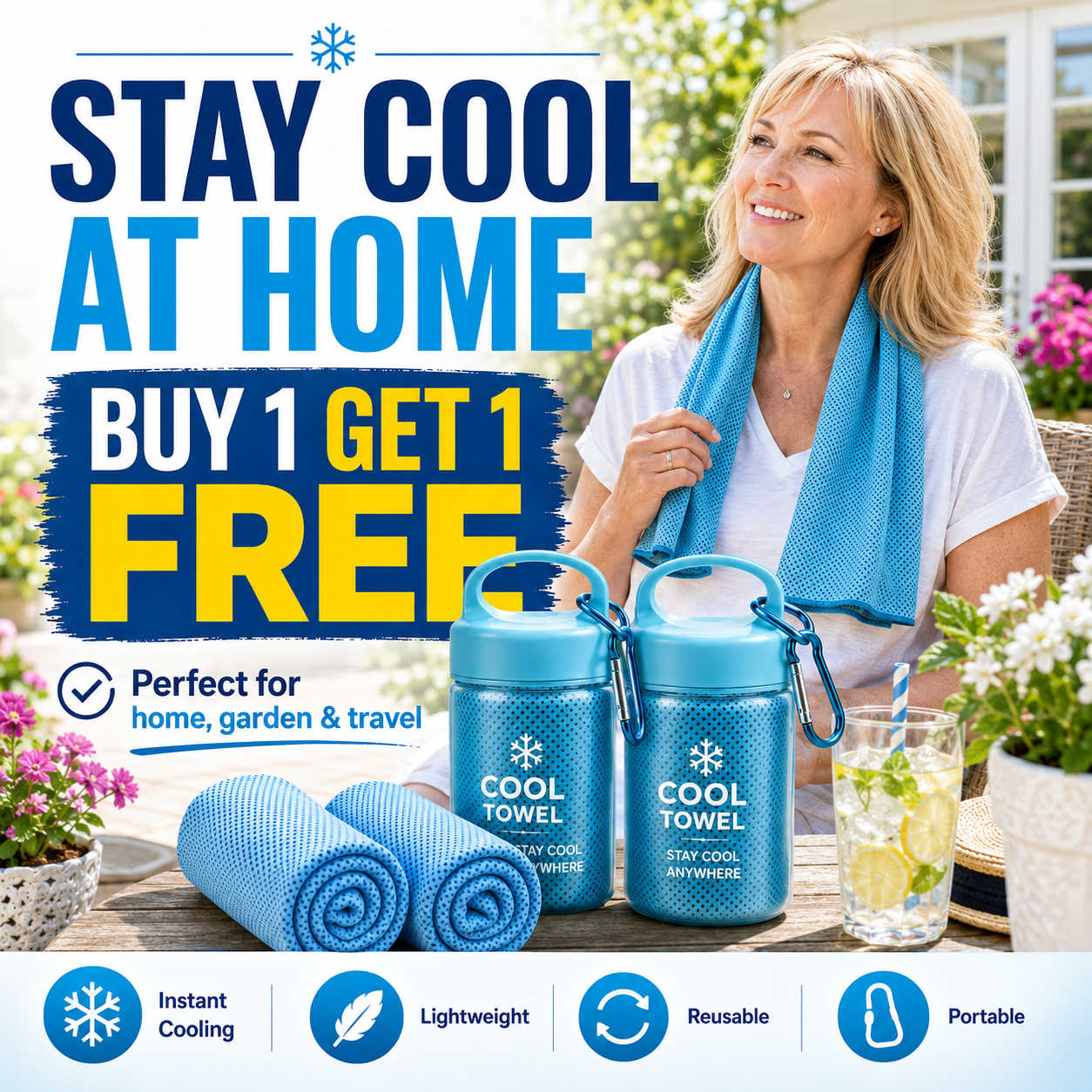 🎉LAST DAY - BUY 1 GET 1 FREE❄️Cooling Bottle - Cold Sweat Towel You Can Use Anywhere, Anytime! Reusable Soft Absorbent Cooling Portable