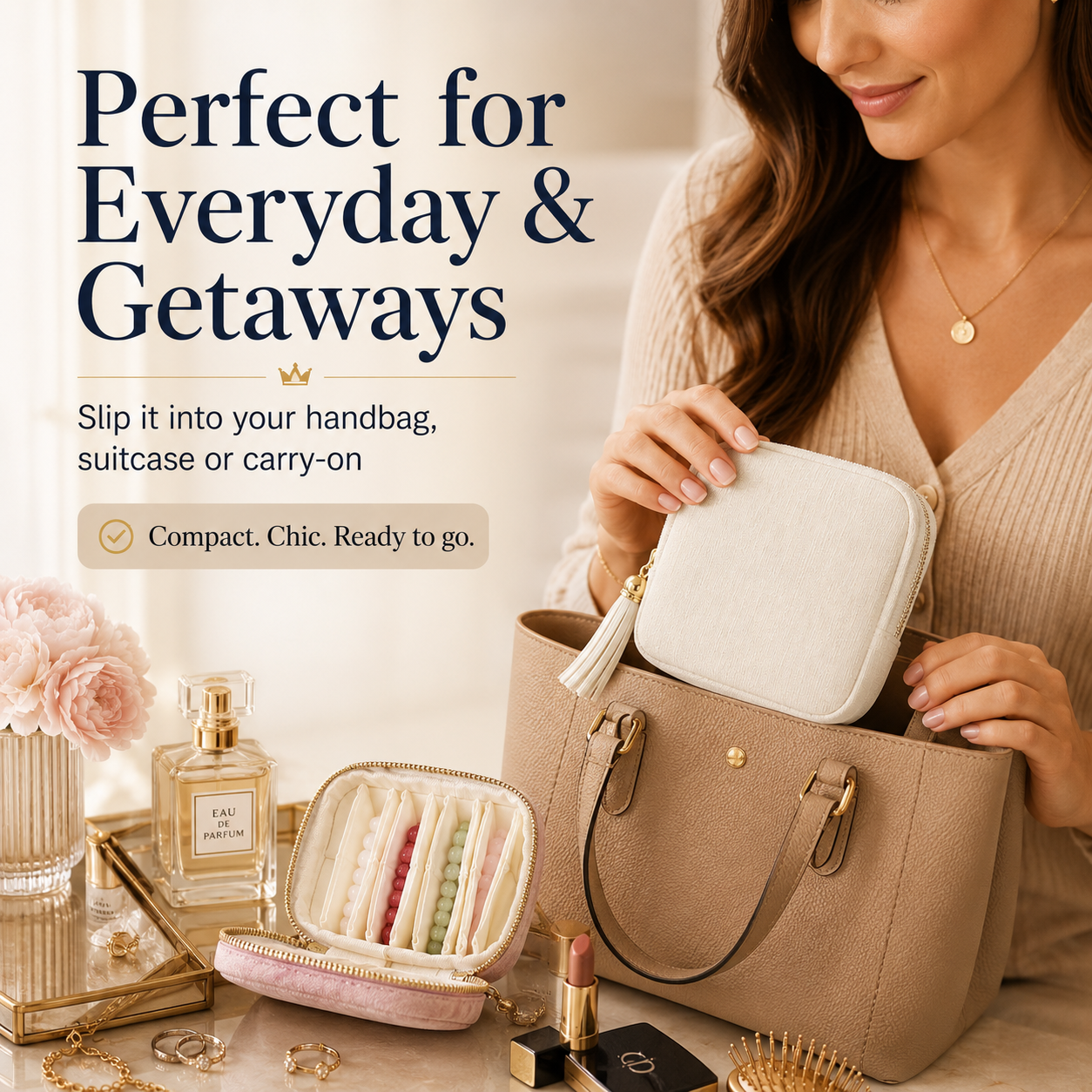 Jewelry zippered pocket case Travel Jewelry Bag Portable Organizer