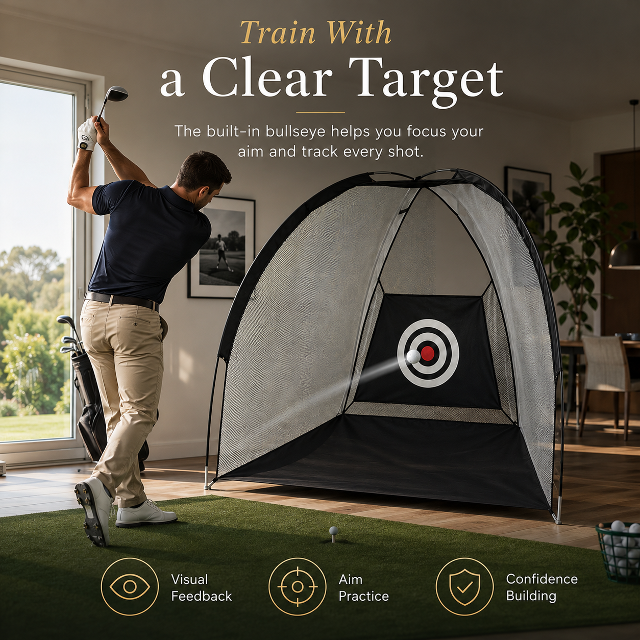 Golf Practice Net with Target