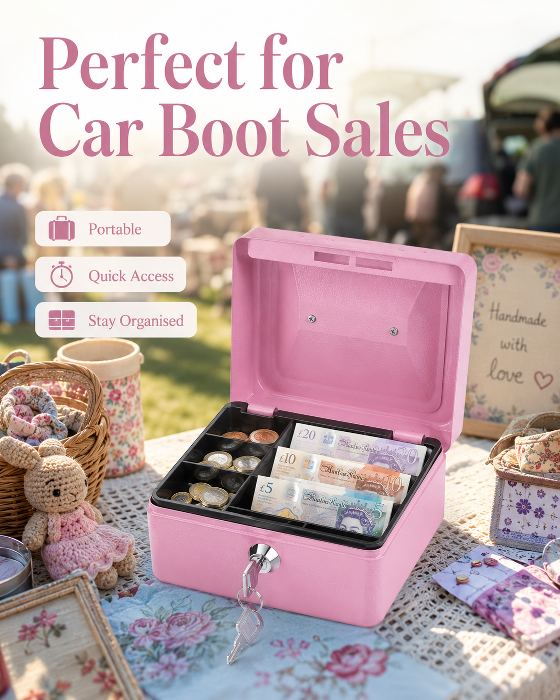 HOT SALE 50% OFF 🔥Lockable Cash Box for Everyday Use