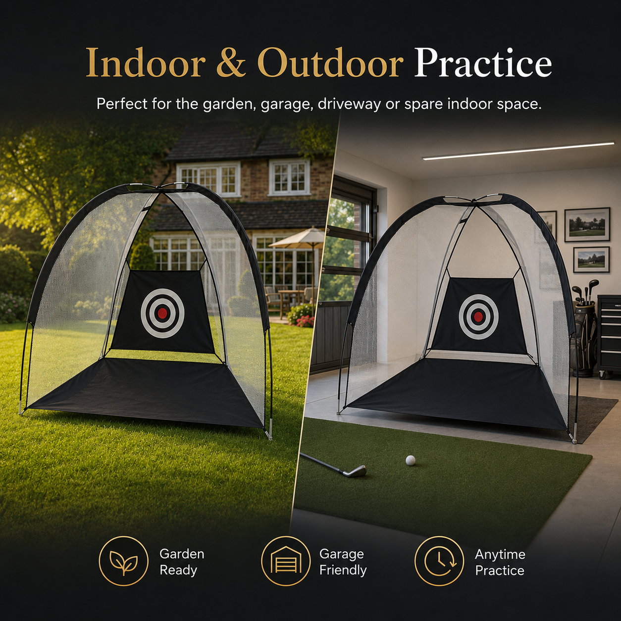Golf Practice Net with Target