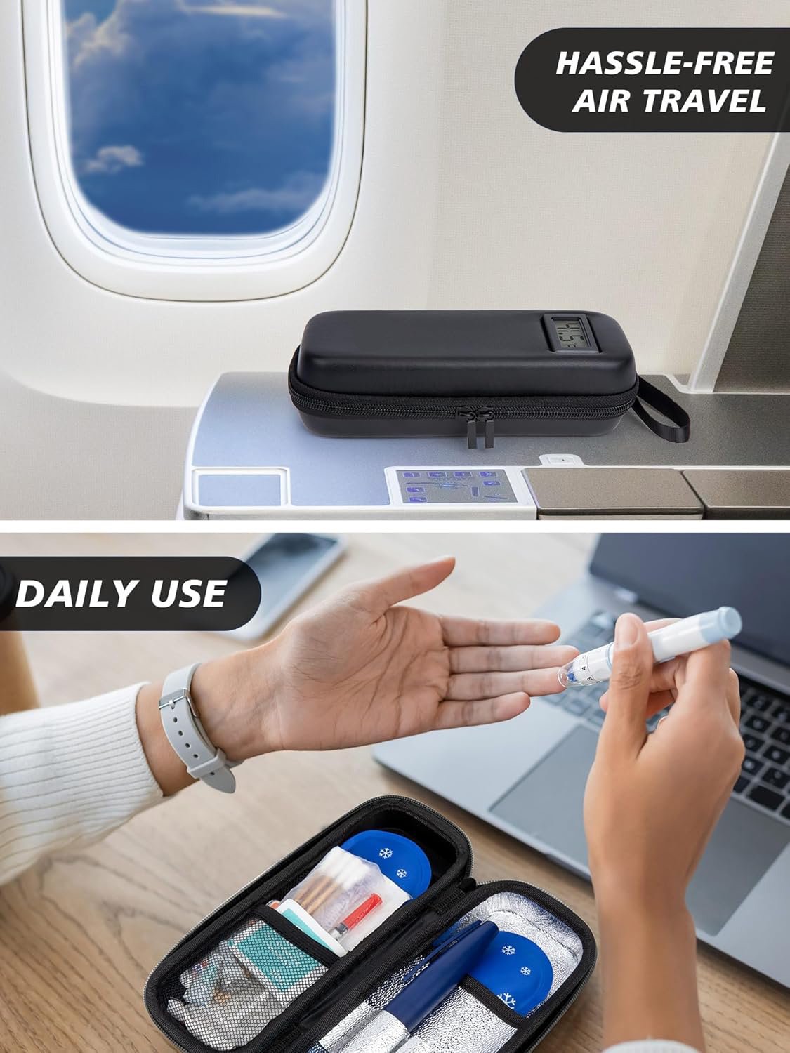 ⏰Final 3 Hours: 50% 🎉🔥Insulin Cooler Travel Case with Temperature Display