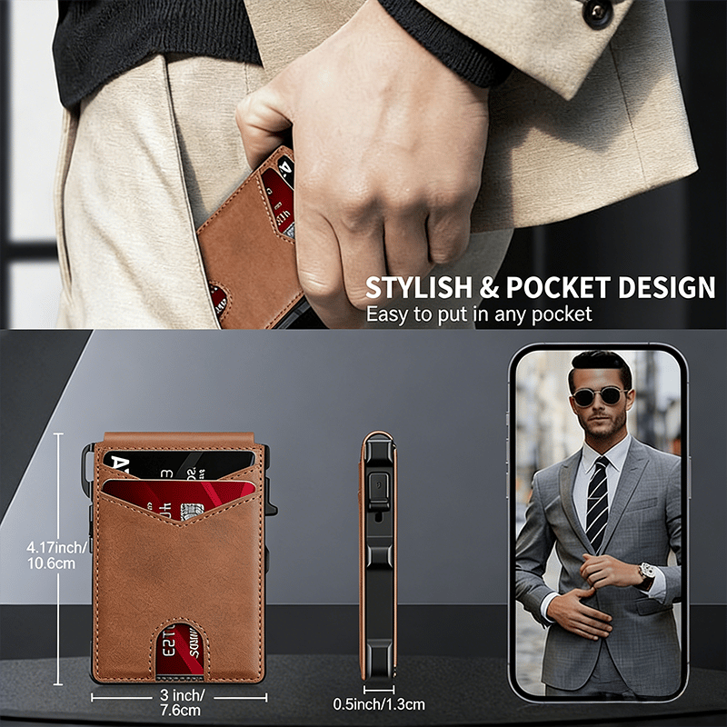 🎁 The perfect gift for your husband or father – the ultimate smart pop-up wallet: slim, secure, and RFID-blocking