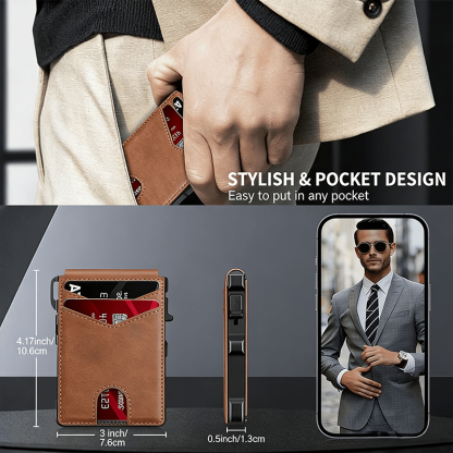 🎁 The perfect gift for your husband or father – the ultimate smart pop-up wallet: slim, secure, and RFID-blocking