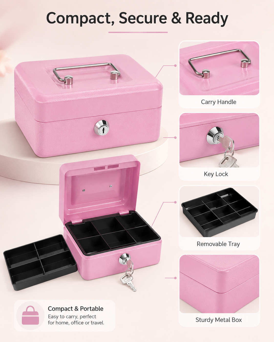 HOT SALE 50% OFF 🔥Lockable Cash Box for Everyday Use