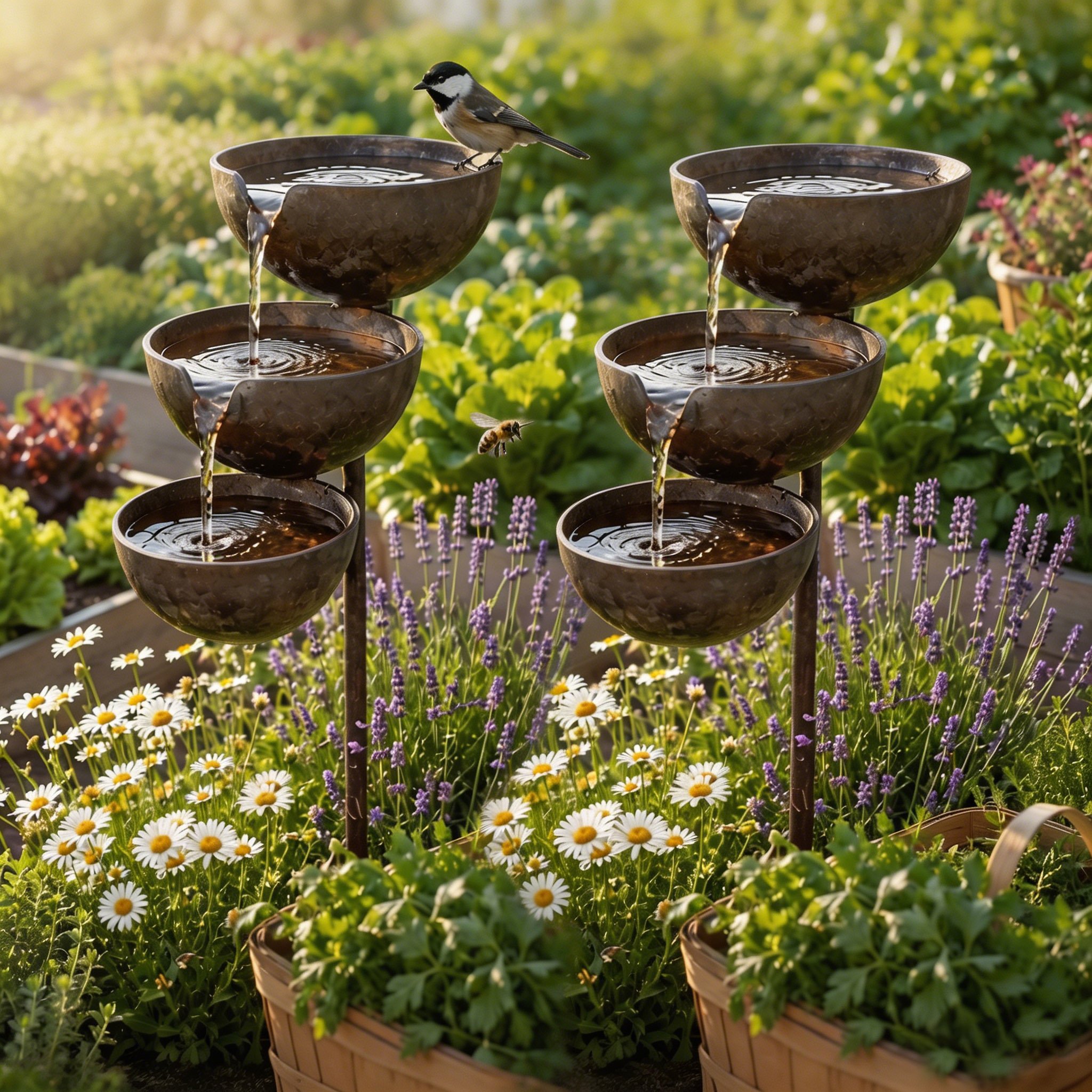 🌧️🐦 Rain Catcher Self-Filling Bird Bath | Weatherproof Outdoor Garden Bird Water Bowl