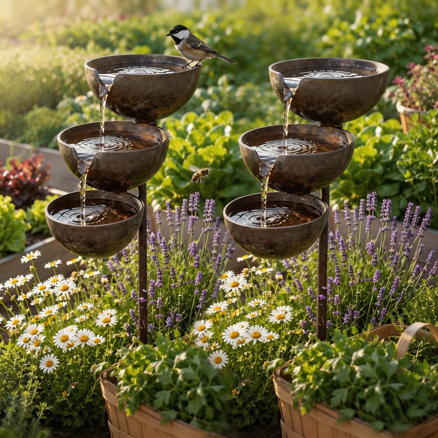 🌧️🐦 Rain Catcher Self-Filling Bird Bath | Weatherproof Outdoor Garden Bird Water Bowl