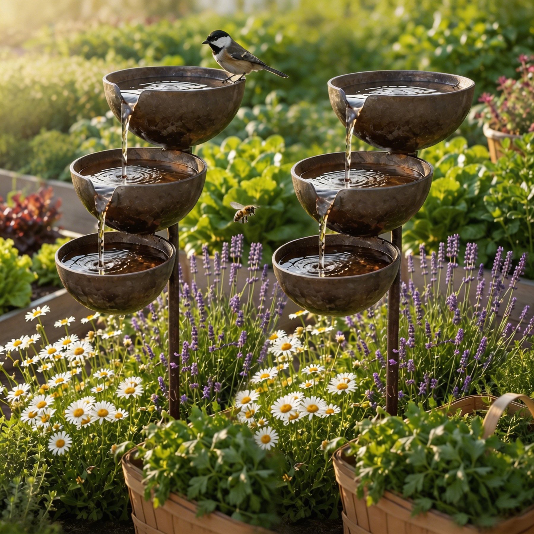 🌧️🐦 Rain Catcher Self-Filling Bird Bath | Weatherproof Outdoor Garden Bird Water Bowl