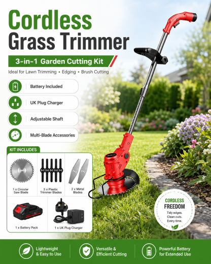 【Extra Long Battery Life】Electric Folding Lawn Mower ⚡⚡ Mows 200㎡ in just 10 minutes!