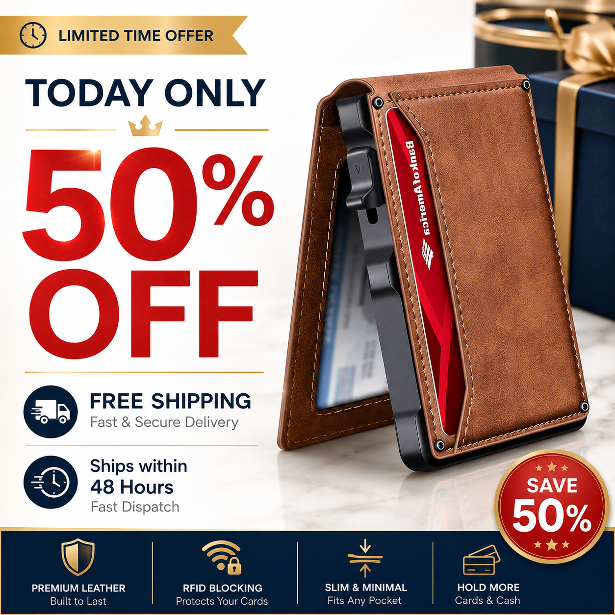 🎁 The perfect gift for your husband or father – the ultimate smart pop-up wallet: slim, secure, and RFID-blocking