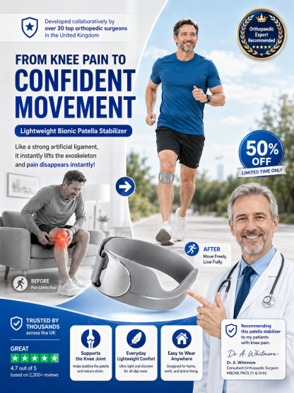 👩‍⚕️【Developed collaboratively by over 30 top orthopedic surgeons in the United States.】Lightweight Bionic Patella Stabilizer，Like a strong artificial ligament, it instantly lifts the exoskeleton, and pain disappears instantly!