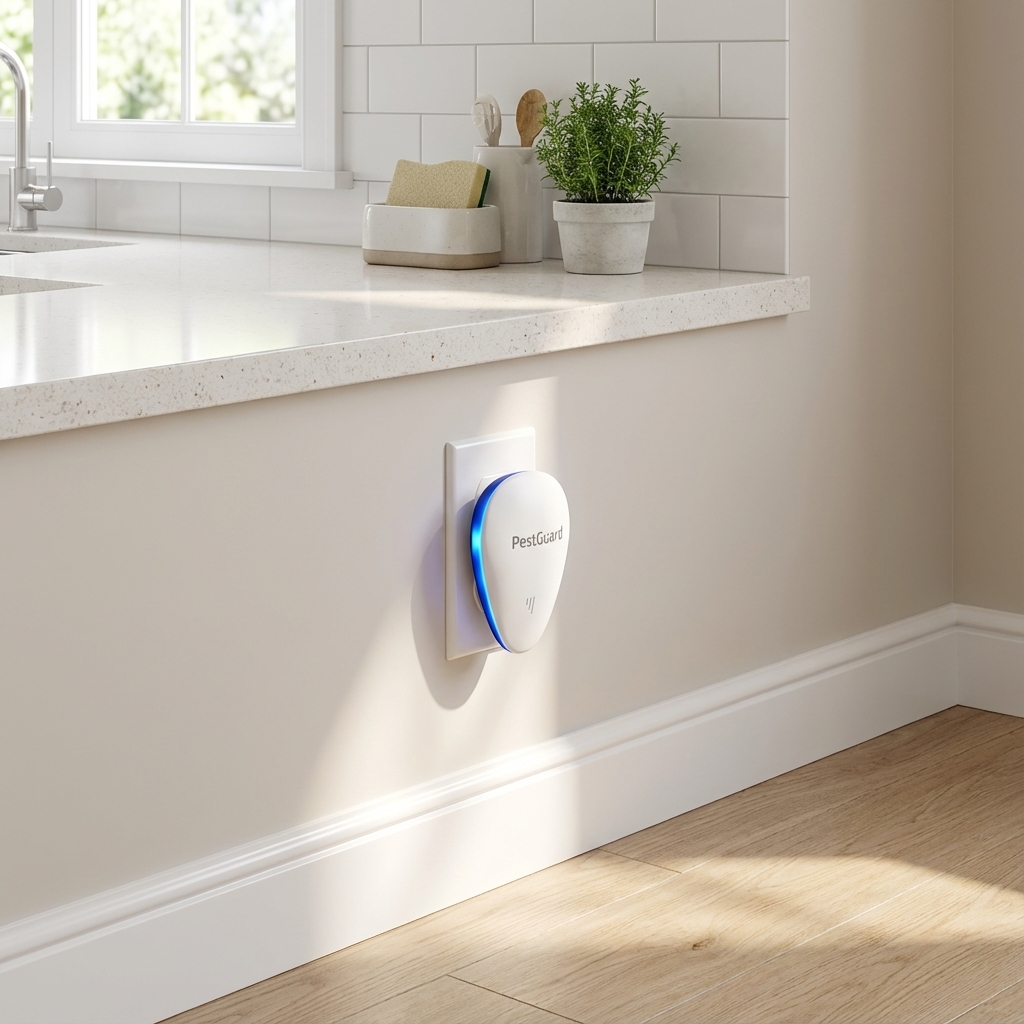 Bright kitchen with PestGuard near countertop and baseboard
