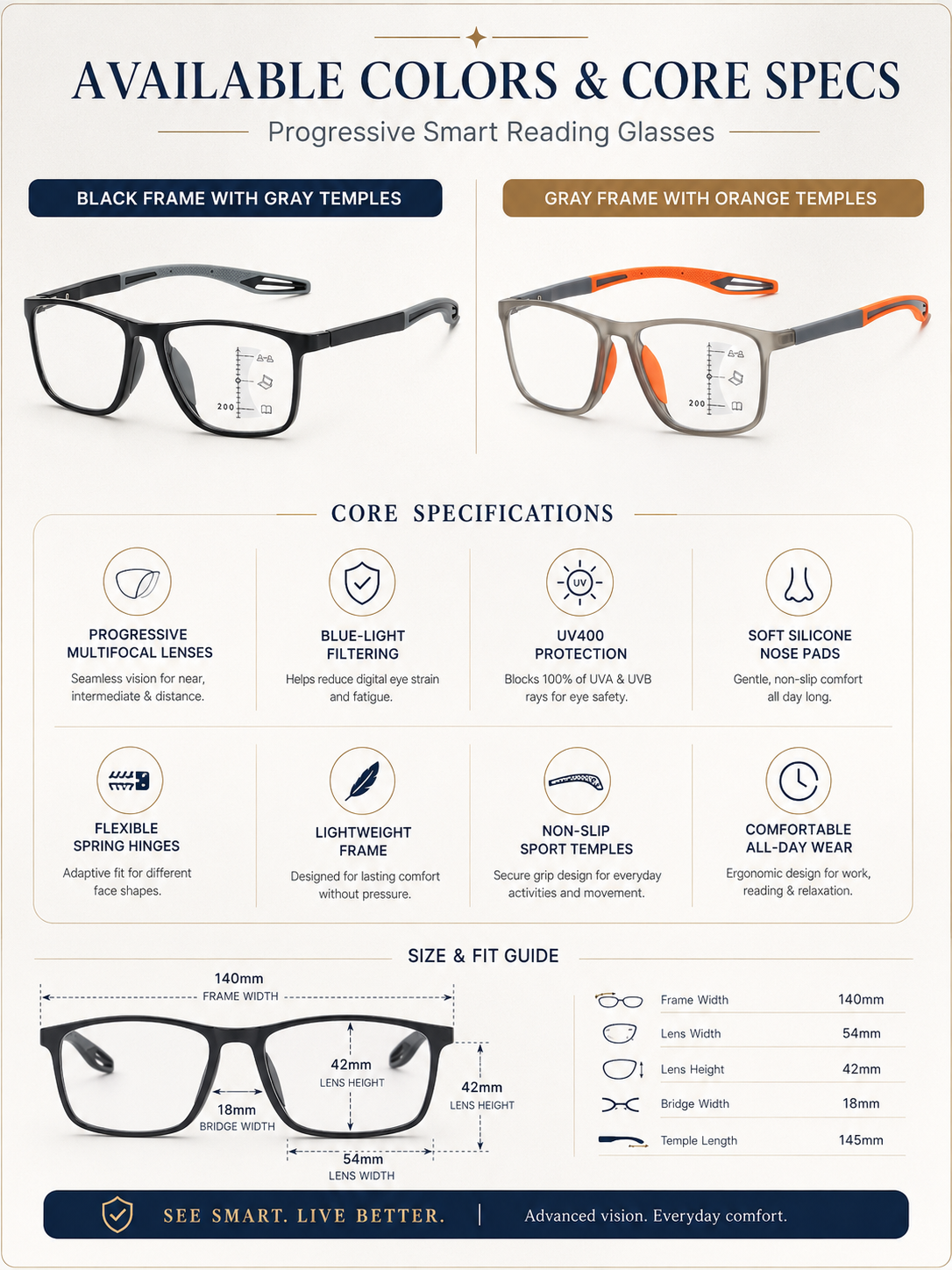 👓No eye exam needed • Lifetime use • Auto-focus from -10.00D-+10.00D — Multifocal sports glasses