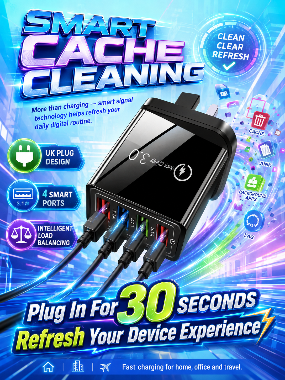 [Copy]【Improve Your Phone's Battery Life】⚡4-in-1 Travel Charger🚀 Make your 4-year-old smartphone charge faster than a new one