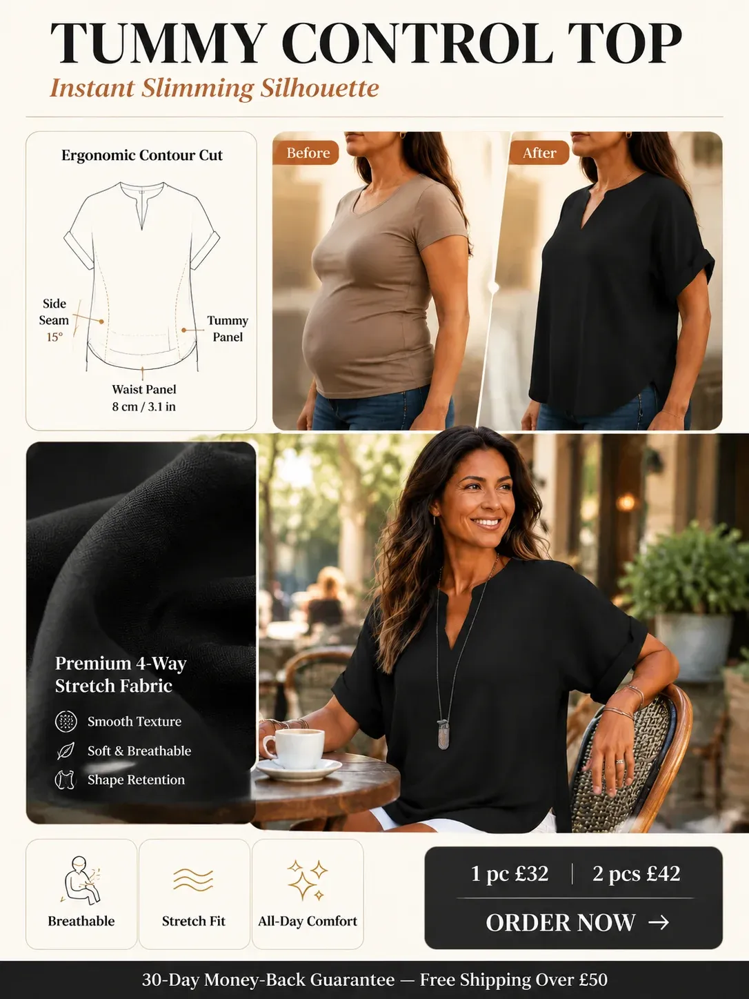 ⏰️Only Last 100 In Stock💕 Milan Design: Slims Face & Elongates Neck👕Instantly Lose 5kg: Tummy & Back Fat Disappear