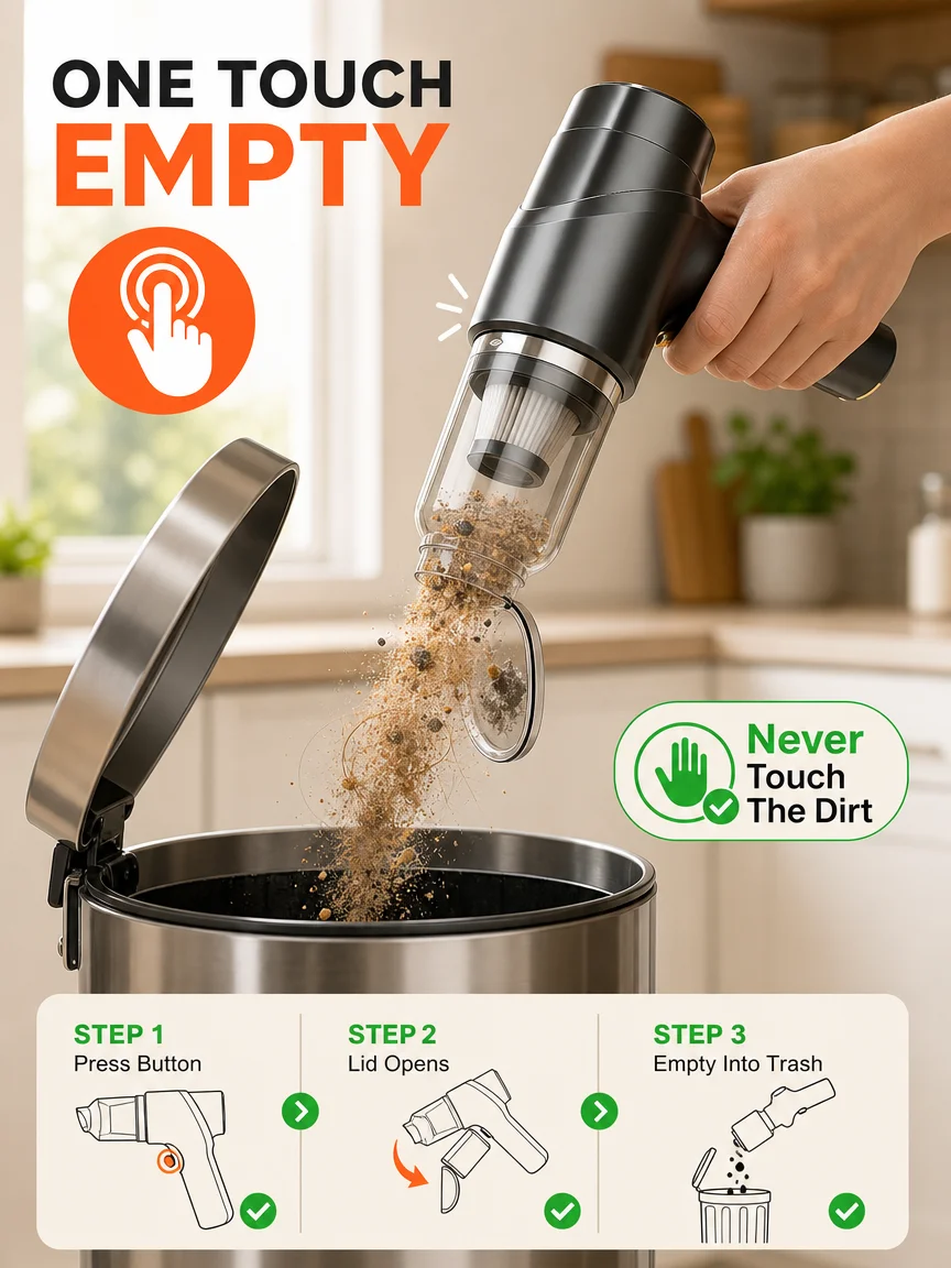 50000Pa Hurricane 5-in-1 Vacuum | (Vacuum · Blow · Inflate · Deflate · Anti-Mite) 1 Replaces 5!