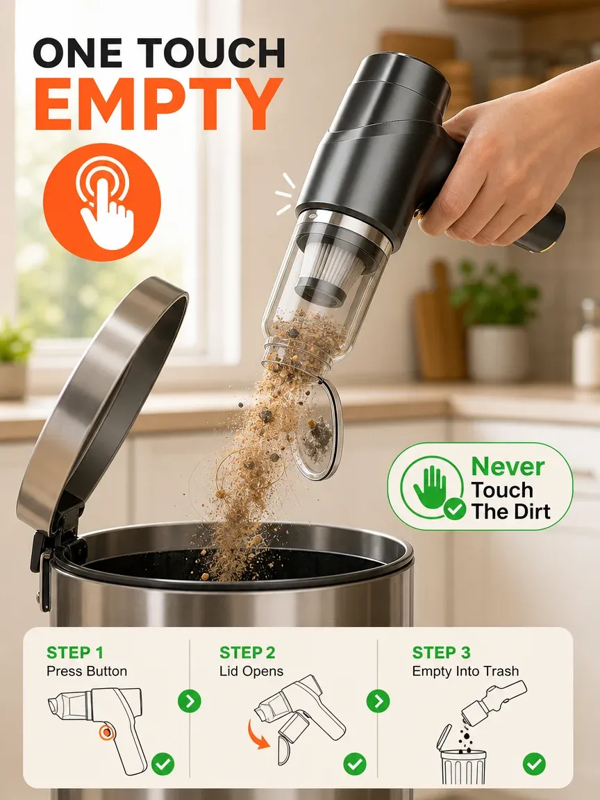 50000Pa Hurricane 5-in-1 Vacuum | (Vacuum · Blow · Inflate · Deflate · Anti-Mite) 1 Replaces 5!