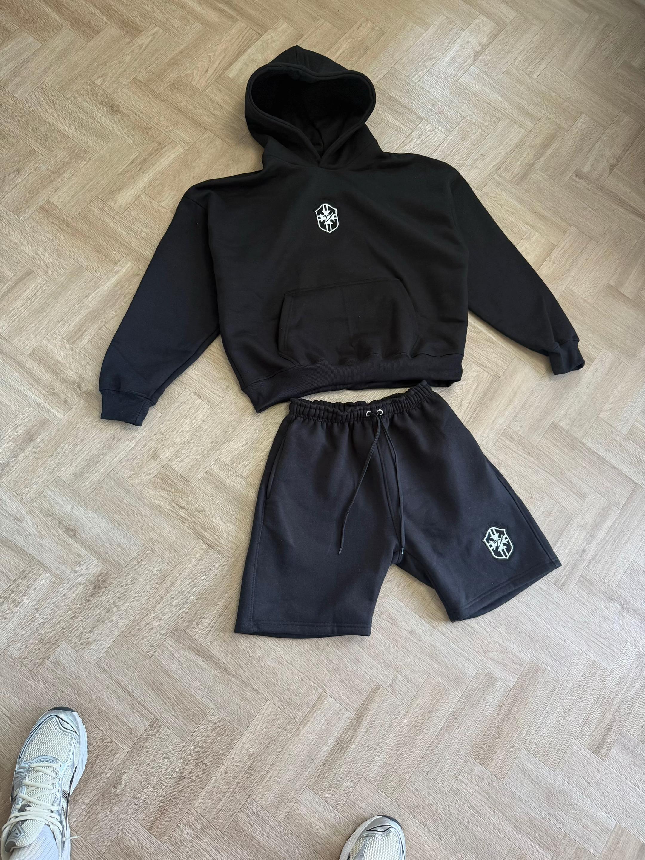 Brazil Hoodie Short Sets(black)