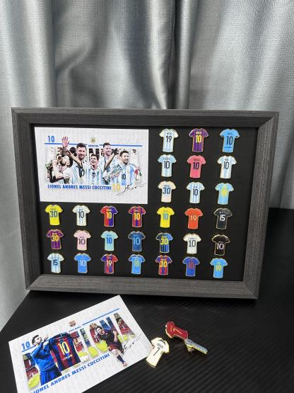 Player Jersey Enamel Pins + Printed Cards + Album | Build Your Own Football Legend Collection