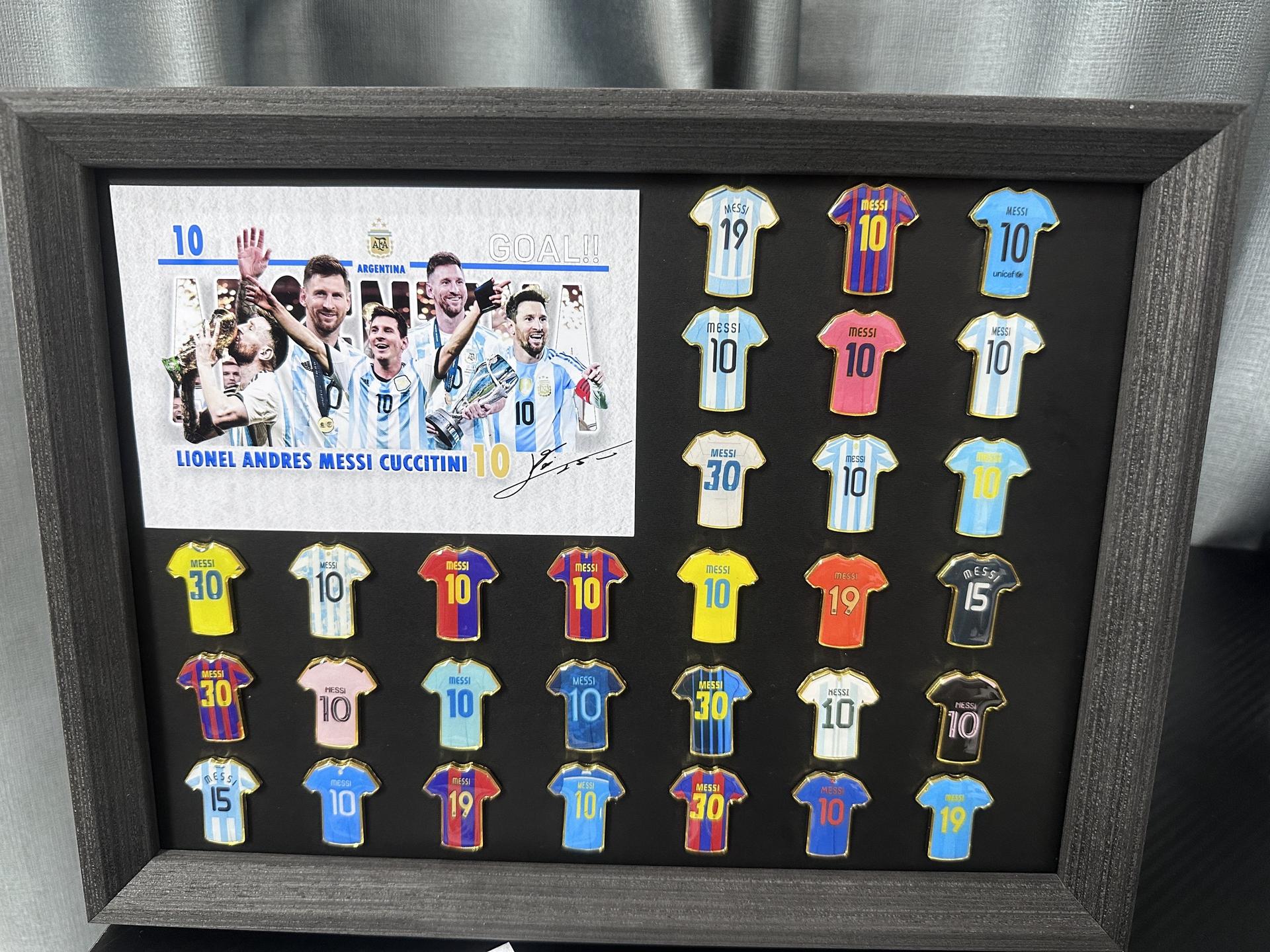 Player Jersey Enamel Pins + Printed Cards + Album | Build Your Own Football Legend Collection