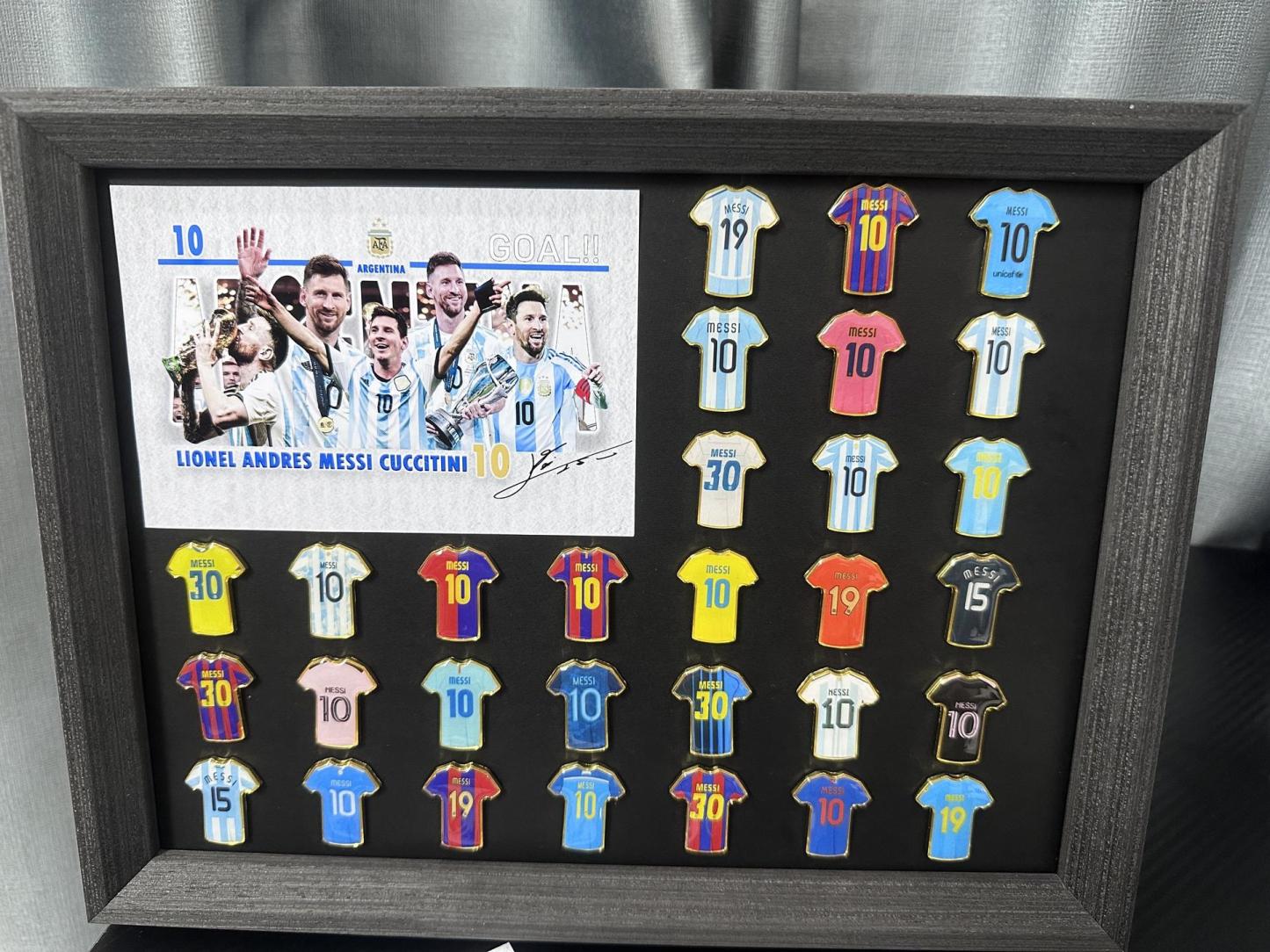 Player Jersey Enamel Pins + Printed Cards + Album | Build Your Own Football Legend Collection
