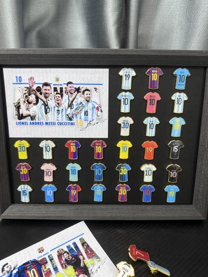 Player Jersey Enamel Pins + Printed Cards + Album | Build Your Own Football Legend Collection