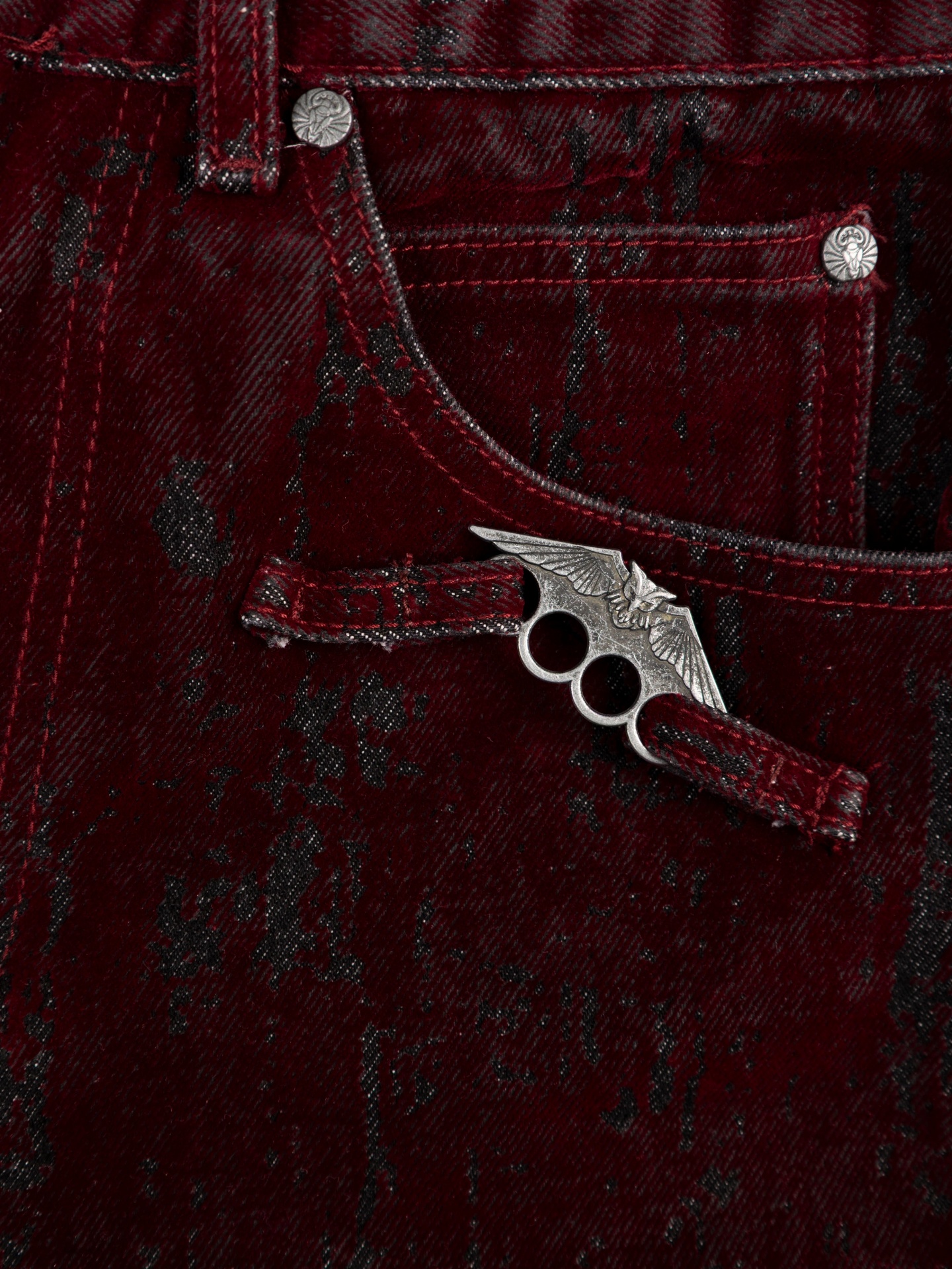 KNUCKLE BOOTCUT VELVET PANTS