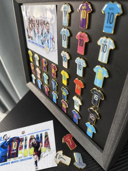 Player Jersey Enamel Pins + Printed Cards + Album | Build Your Own Football Legend Collection