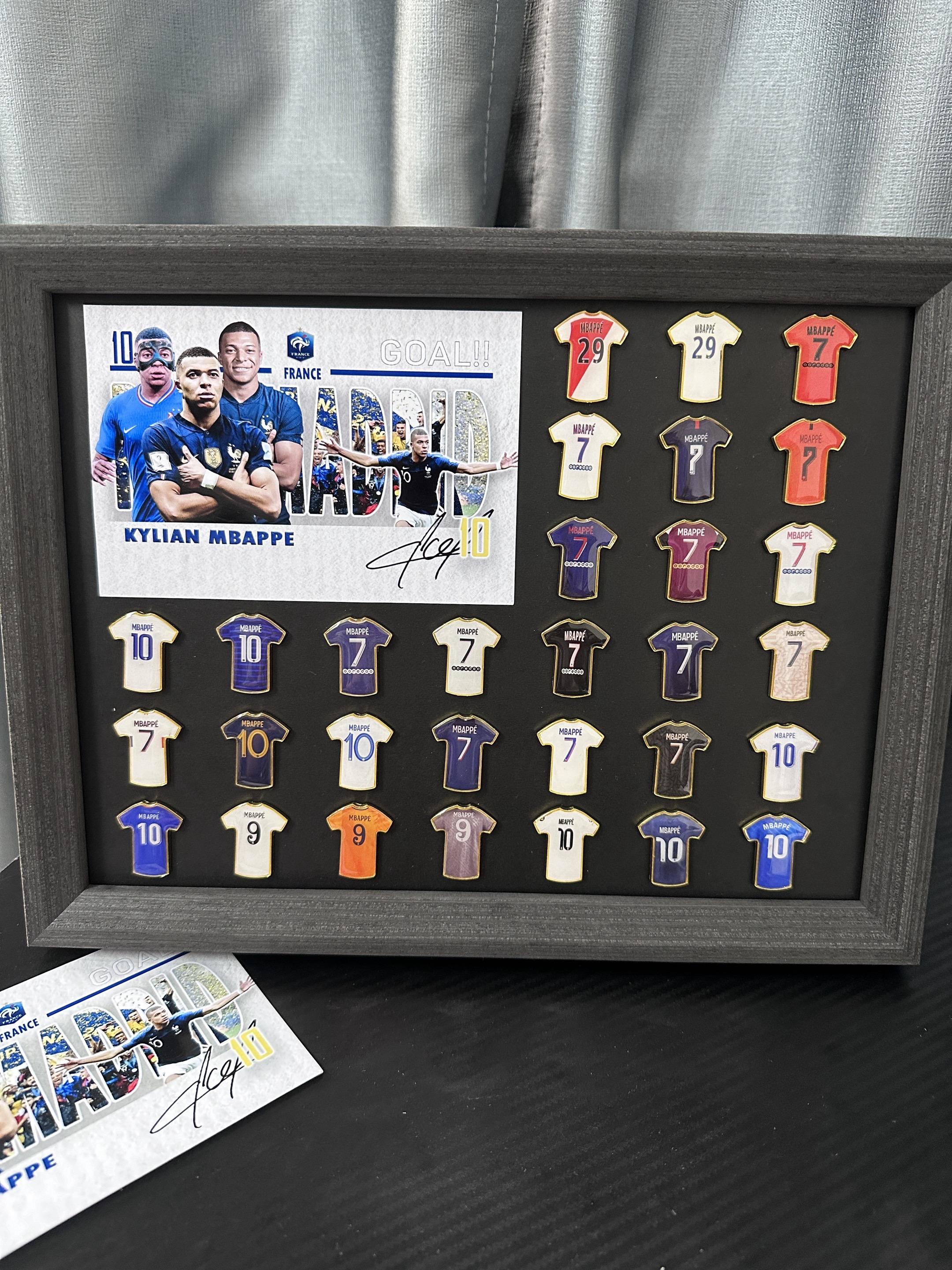Player Jersey Enamel Pins + Printed Cards + Album | Build Your Own Football Legend Collection