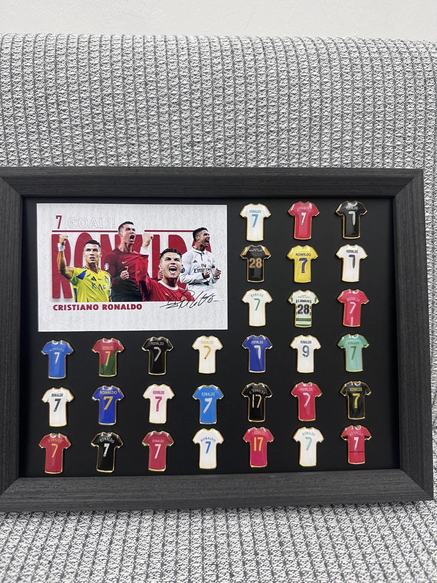 Player Jersey Enamel Pins + Printed Cards + Album | Build Your Own Football Legend Collection