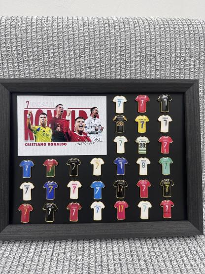 Player Jersey Enamel Pins + Printed Cards + Album | Build Your Own Football Legend Collection