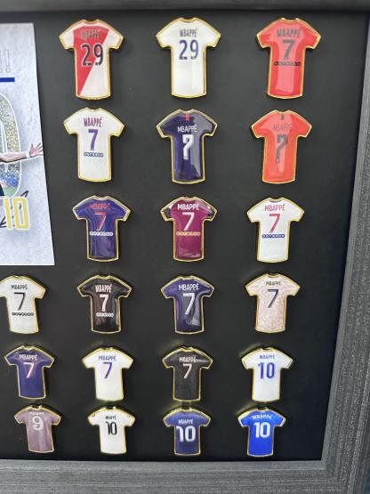 Player Jersey Enamel Pins + Printed Cards + Album | Build Your Own Football Legend Collection