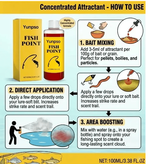 Concentrated Fish Attractant Liquid – Fast-Acting Red Worm Bait Additive for Freshwater Fishing, Enhances Scent & Improves Bite Response (100ml)-JAY