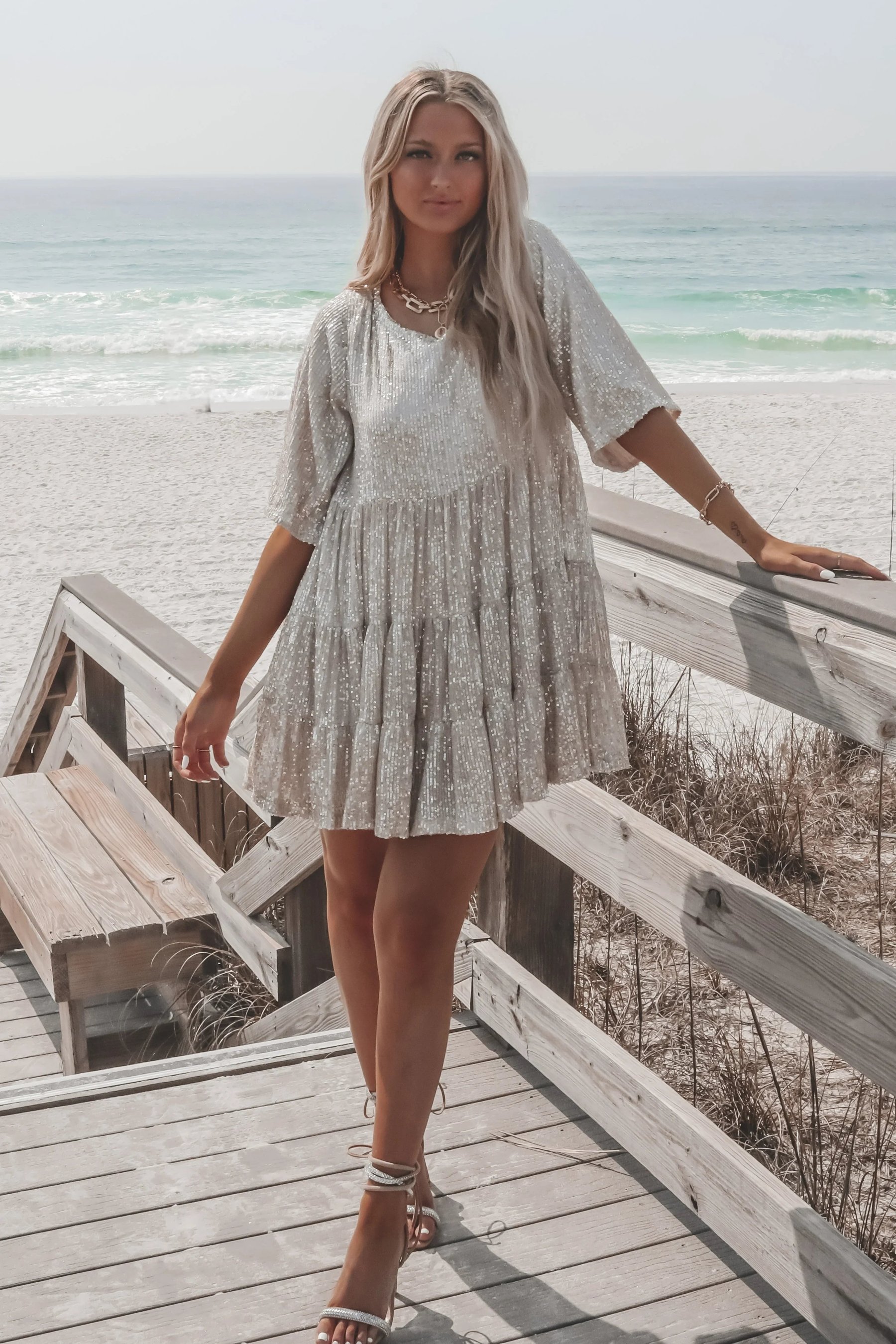 ✨Sequin Baby Doll Dress