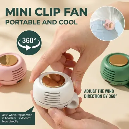 Mini Bladeless Fan. Portable, rechargeable, and silent. Features 3 adjustable speeds, a rotating body, and versatile use as a handheld, waist-mounted, or phone cooling fan. Ideal for outdoor travel,Perfect Gift