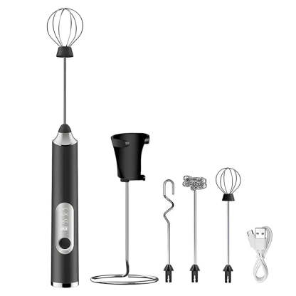 ⚡ Super Powerful Torque — Rechargeable Milk Frother Wand ☕3-Speed Handheld Foam Maker for Coffee, Matcha & Protein Shakes
