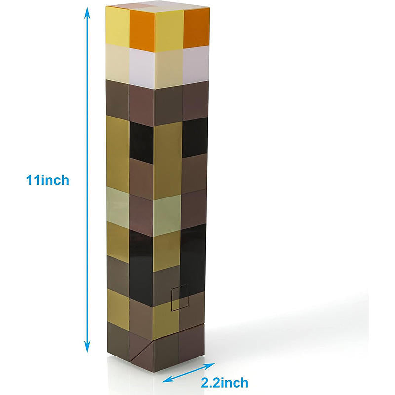 Minecraft-Inspired Color-Changing LED Torch Light – USB Rechargeable Wall-Mounted Night Light
