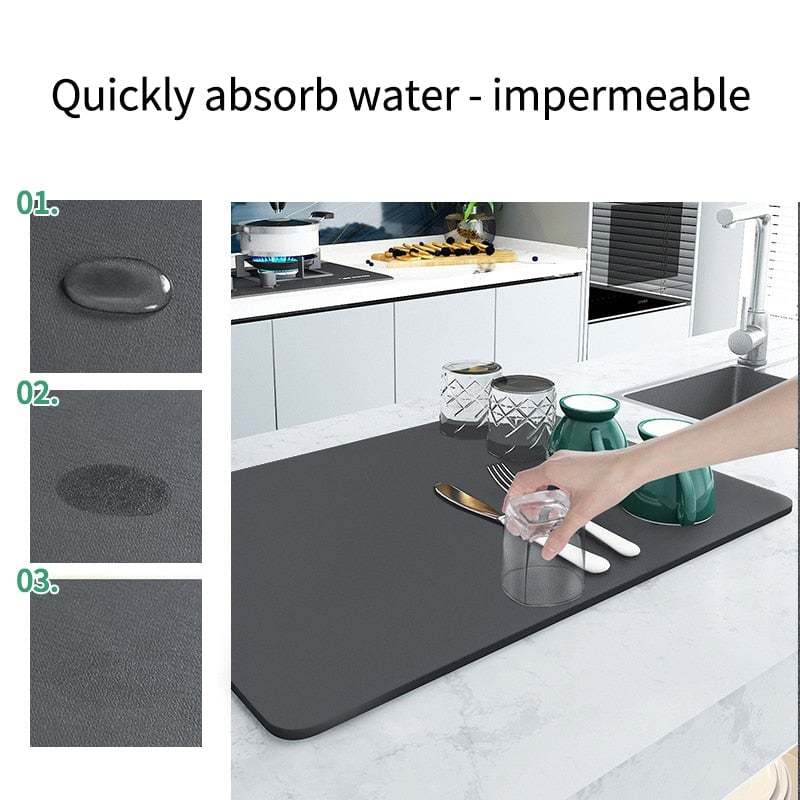 New Kitchen Super Absorbent Draining Mat