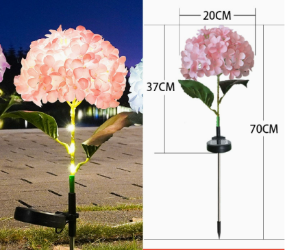 💐Solar Hydrangea Petal Lights - Realistic LED Floral Stake Lights for Premium Garden Landscaping