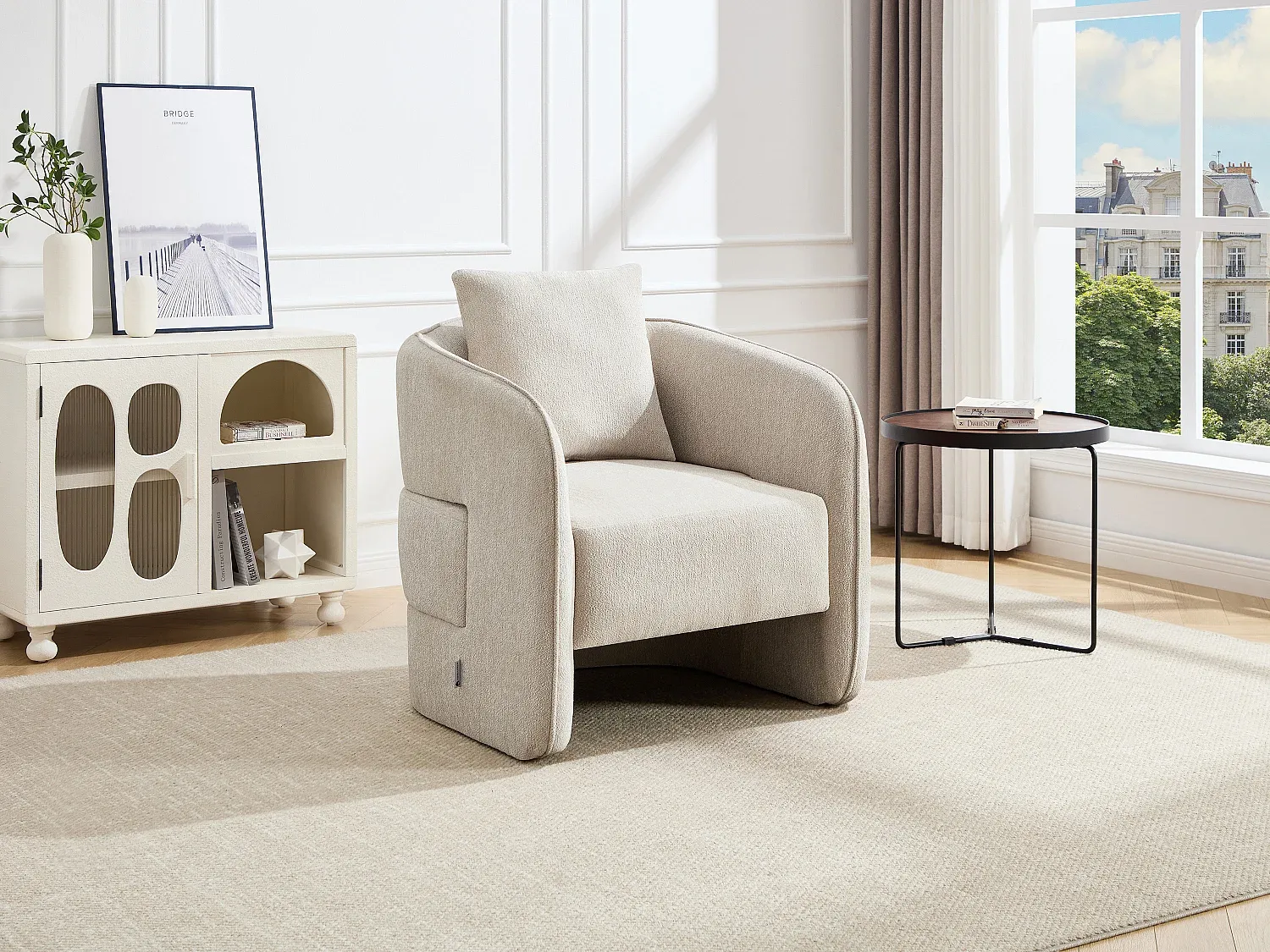 Moderner Stuhl im Terracotta-Stoffdesign-nestelivoa.com