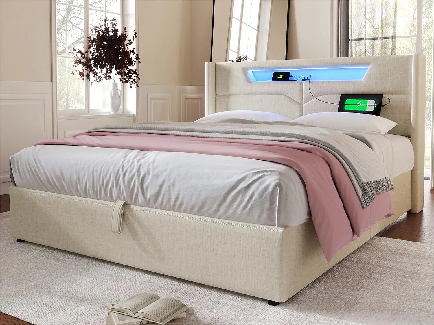 Schlafzimmer,Bereich Bett,Bett mit Bettkasten-nestelivoa.com