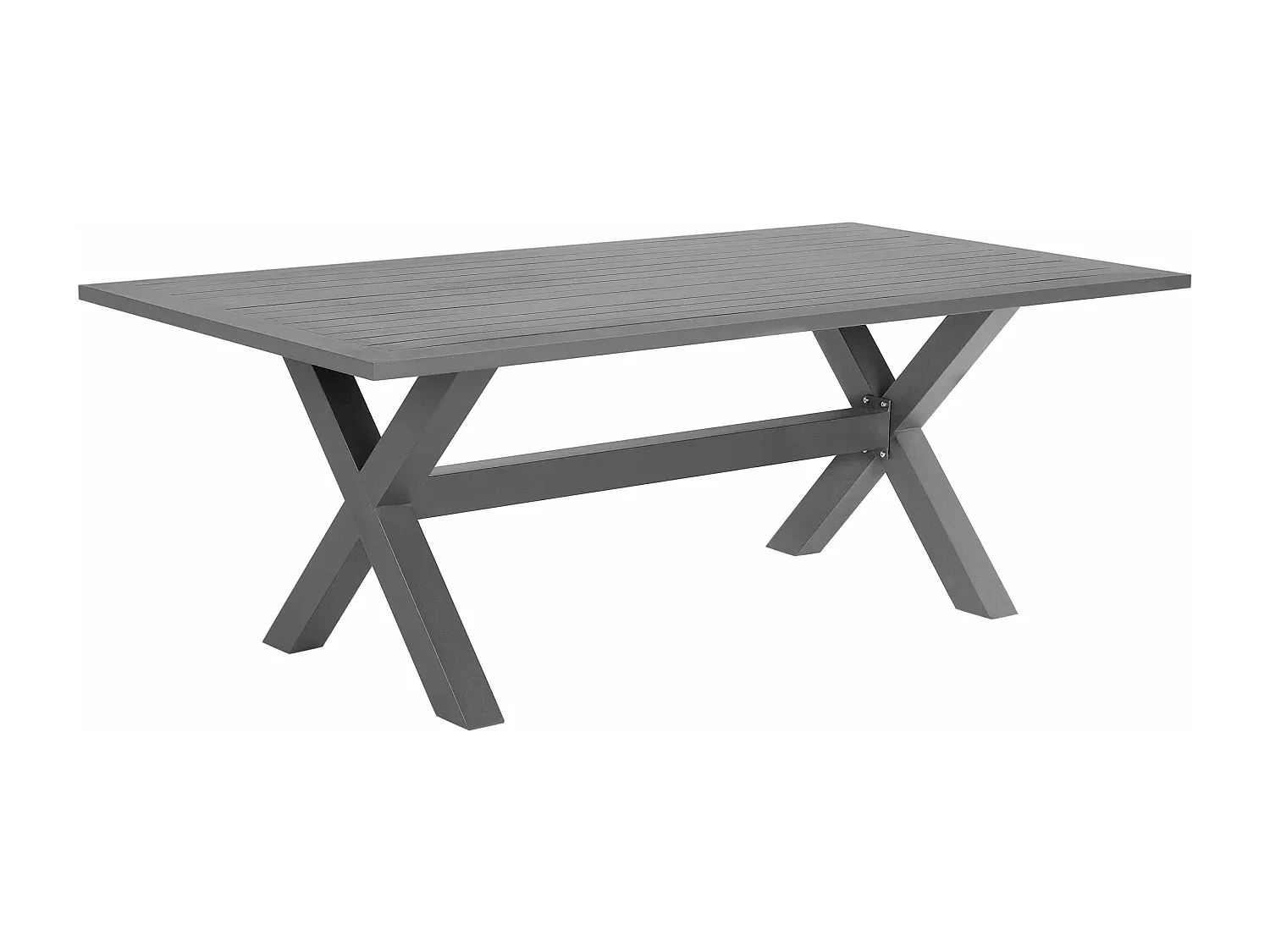 Moderner Aluminium-Gartentisch grau 200 x 105 cm-nestelivoa.com