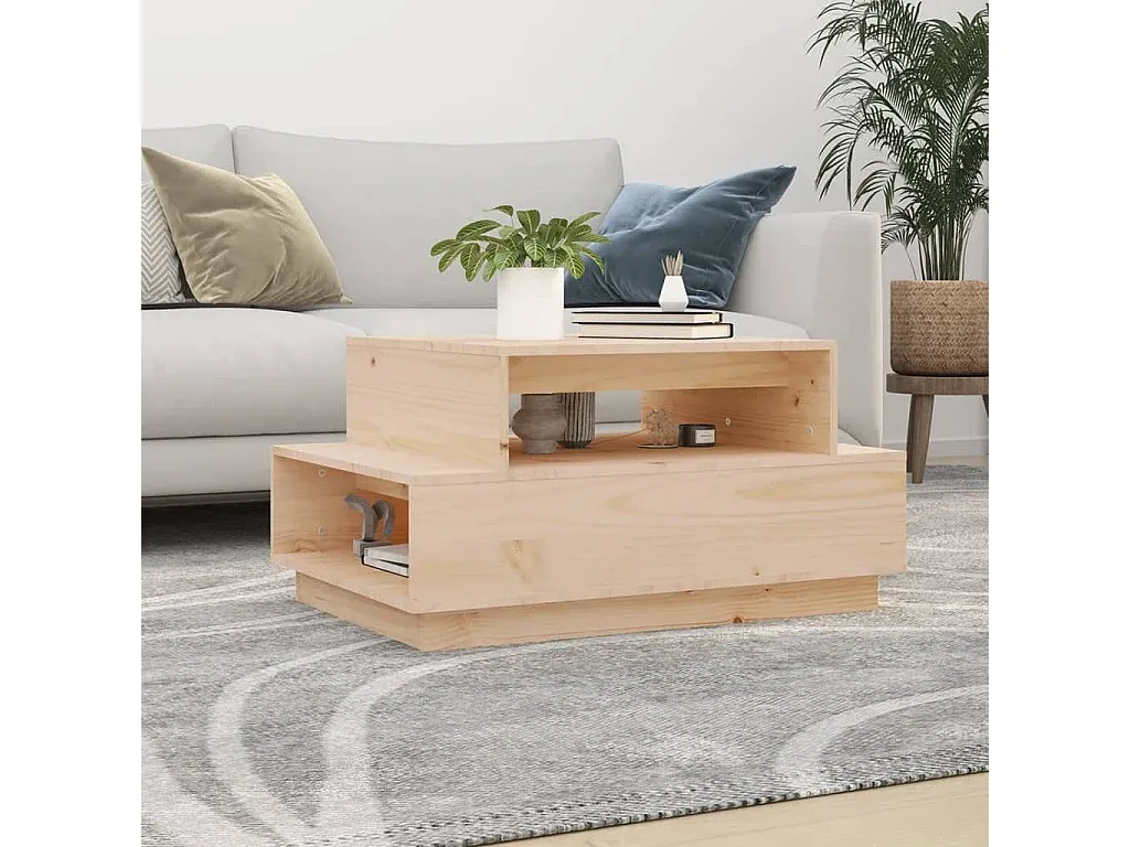 Rechteckiger Kiefernholz-Couchtisch-nestelivoa.com
